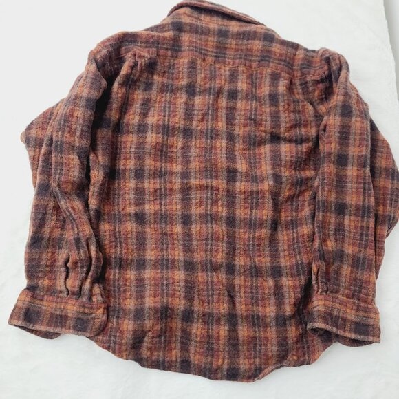 Pendleton Boy's Red Black Plaid Wool Long Sleeve Button-Front Shirt Size L - Picture 3 of 9